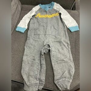 Carter's Gray one piece with Blue and Yellow Details